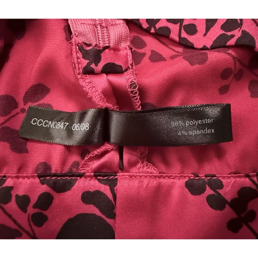 The Limited Sleeveless Satin Halter Blouse Sz S Fuchsia Floral 90s Style Y2K